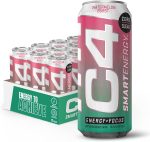 C4 Smart Energy Drink - Sugar Free Performance Fuel & Nootropic Brain Booster, Coffee Substitute or Alternative | Peach Mango Nectar 16 Oz - 12 Pack